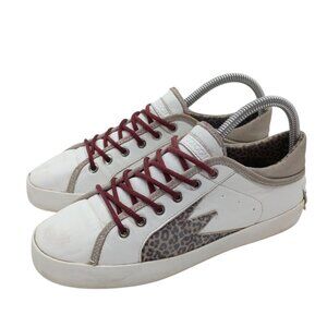 Crime London Shoes Womens EU 37 US 7 Leopard Print Low Top Sneakers Suede